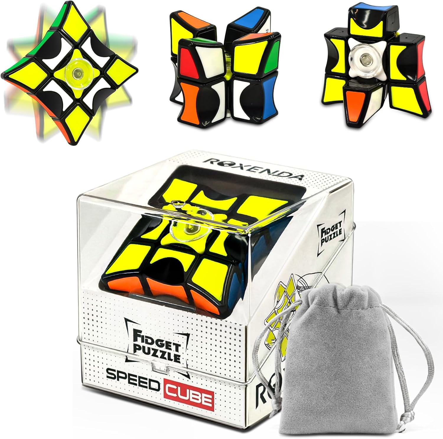 ROXENDA Speed Cube 1x3x3 con Spinner (cubo mágico + fidget)