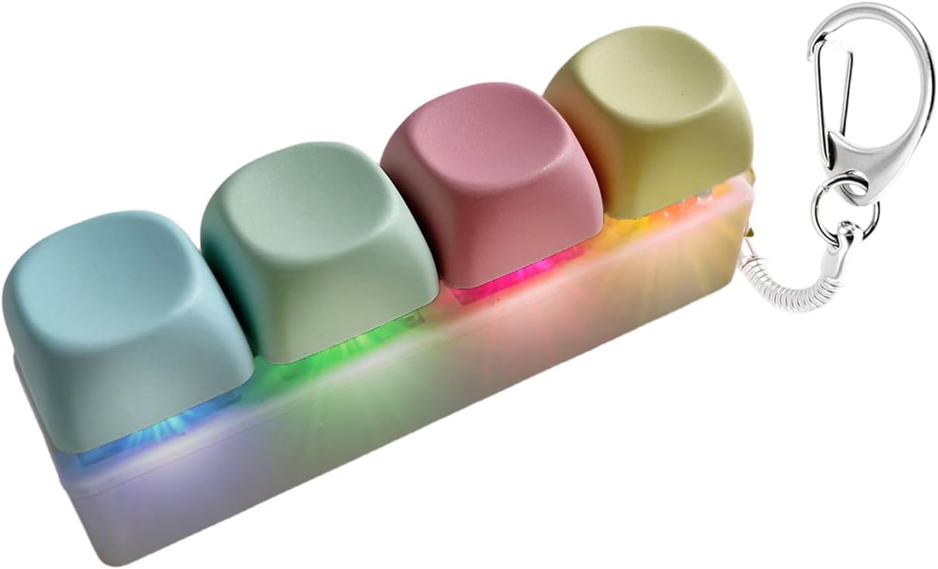 Juguete fidget tipo teclado mecánico (botones clicky silenciosos)