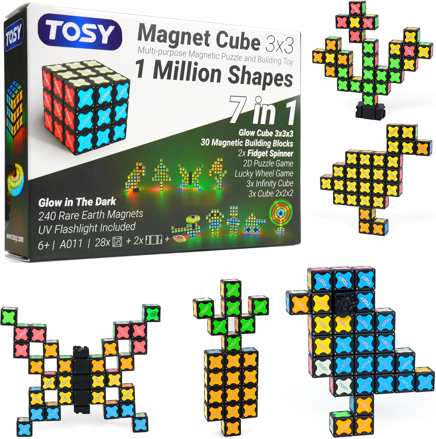 TOSY Cubo magnético 3x3 (30 bloques, 240 imanes)