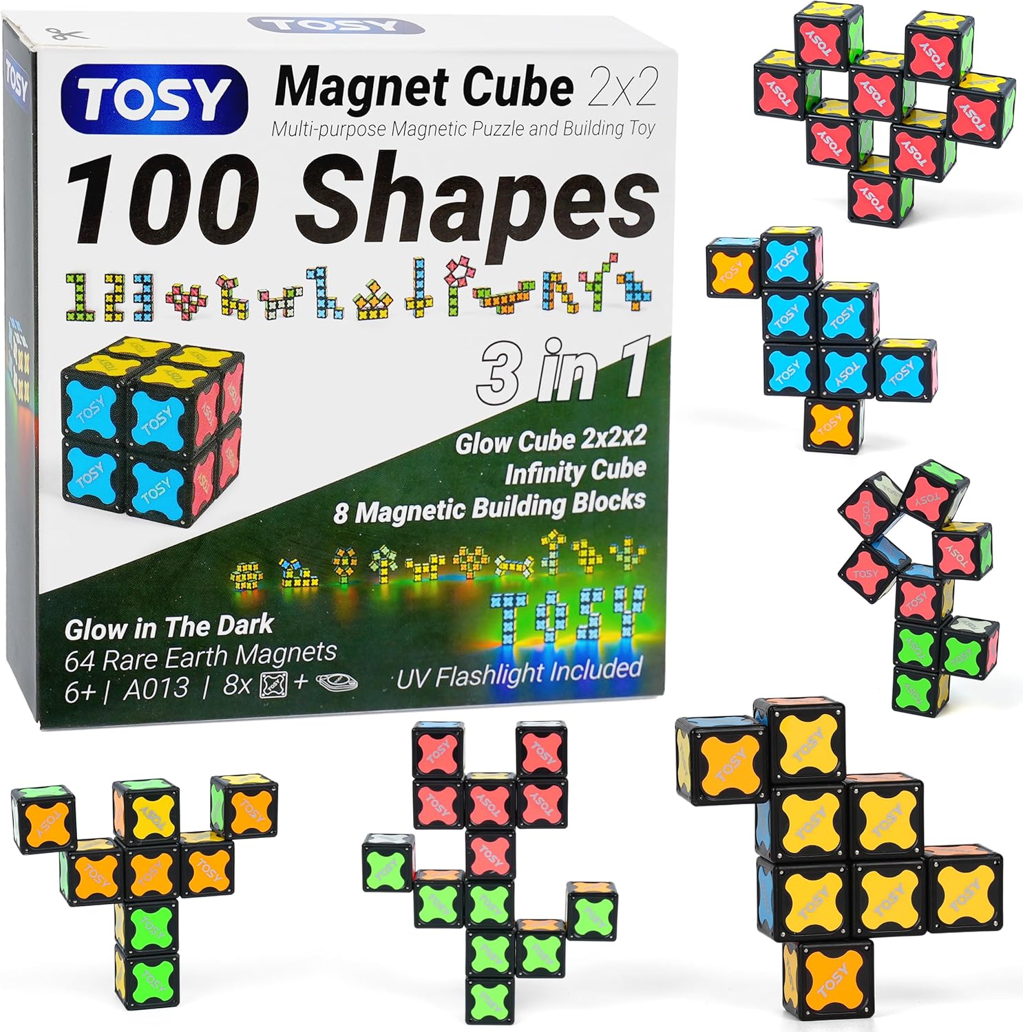 TOSY Cubo magnético 4x4 (560 imanes, 70 bloques, 8 en 1)